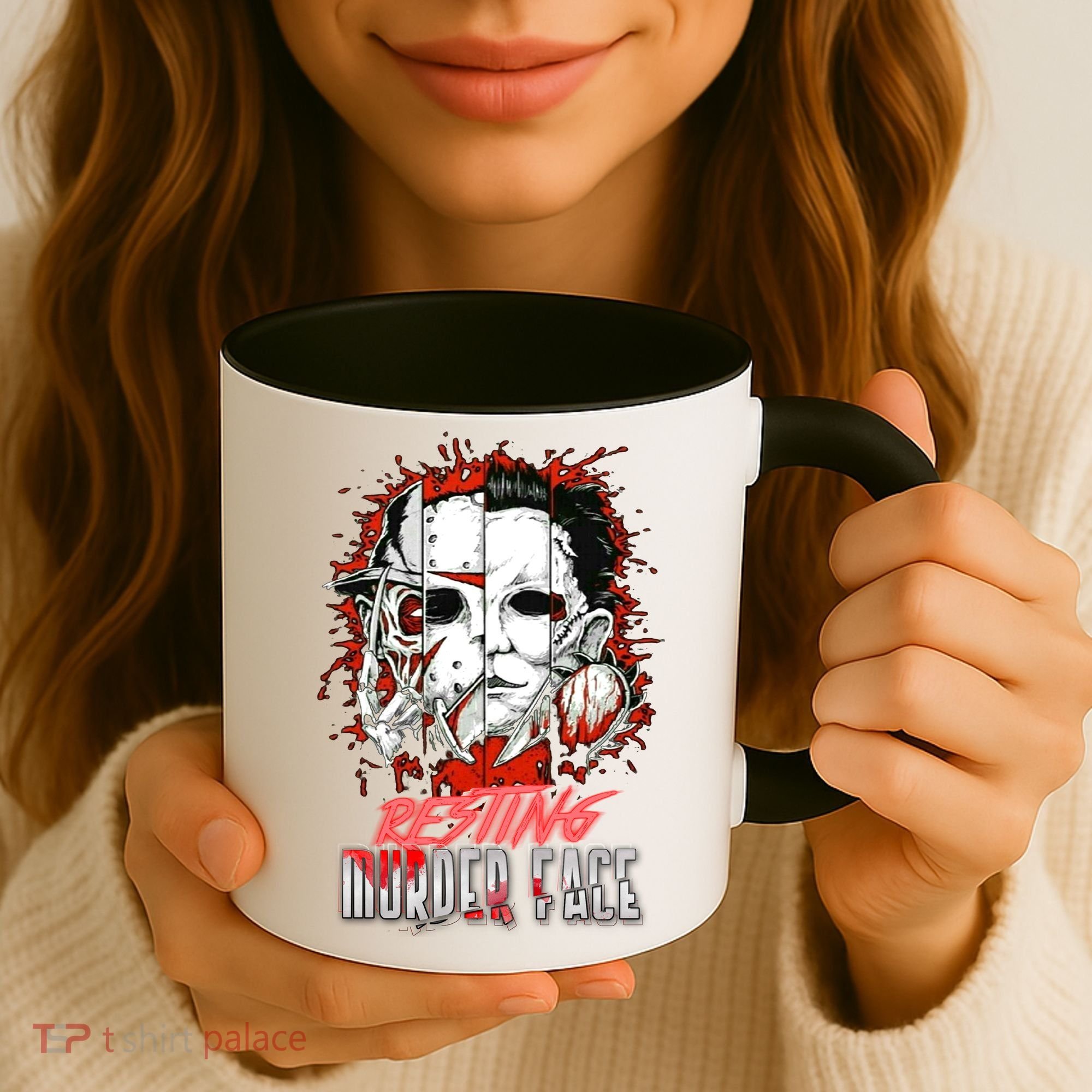 Resting Murder Face Scary Horror Character Halloween Costume Coffee Mug
