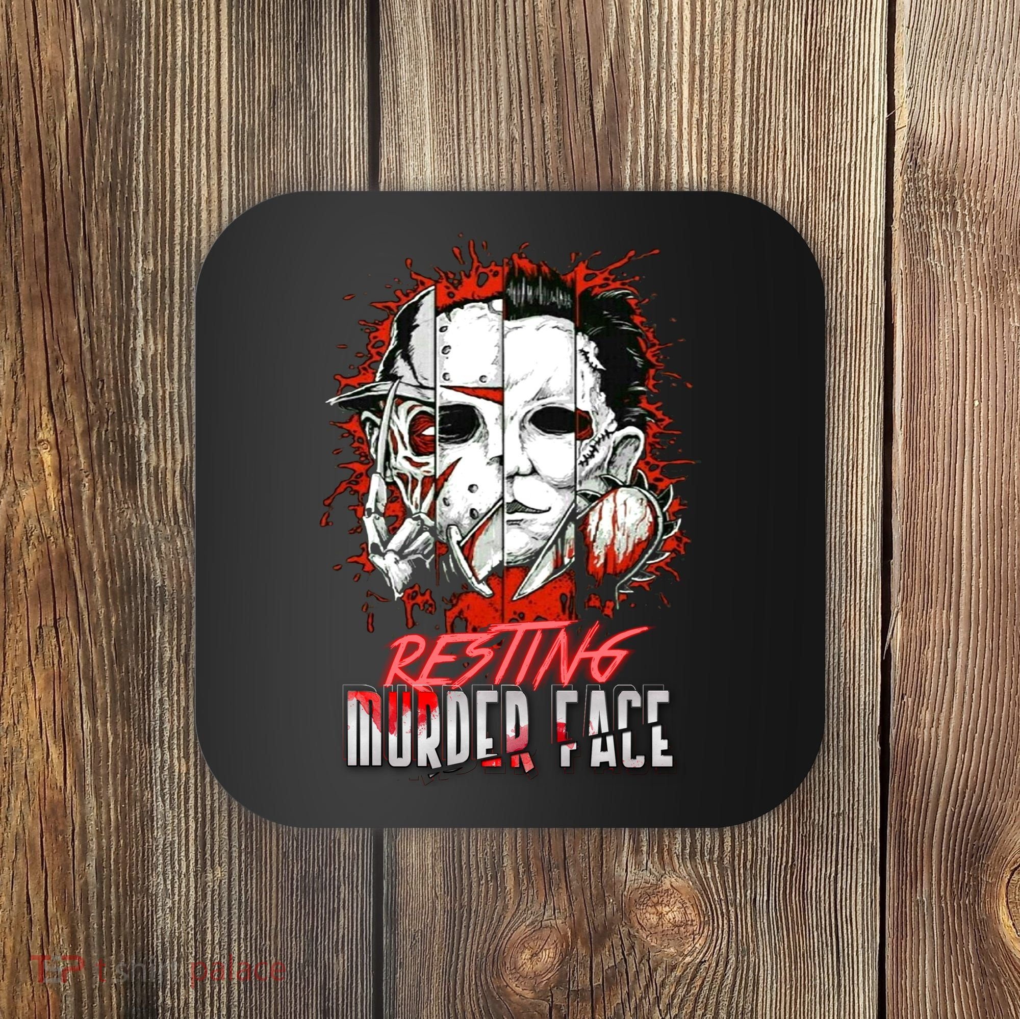 Resting Murder Face Scary Horror Character Halloween Costume Coaster