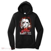Resting Murder Face Scary Horror Character Halloween Costume Women's Hoodie thumb 0