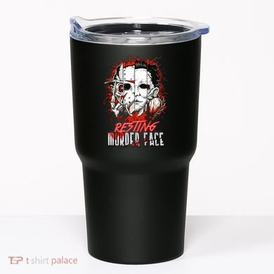 Resting Murder Face Scary Horror Character Halloween Costume Tumbler