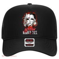 Resting Murder Face Scary Horror Character Halloween Costume Hat thumb 0
