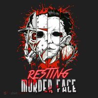 Resting Murder Face Scary Horror Character Halloween Costume Hat thumb 2