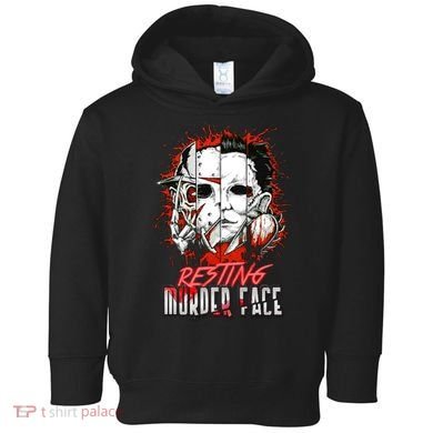 Resting Murder Face Scary Horror Character Halloween Costume Toddler Hoodie