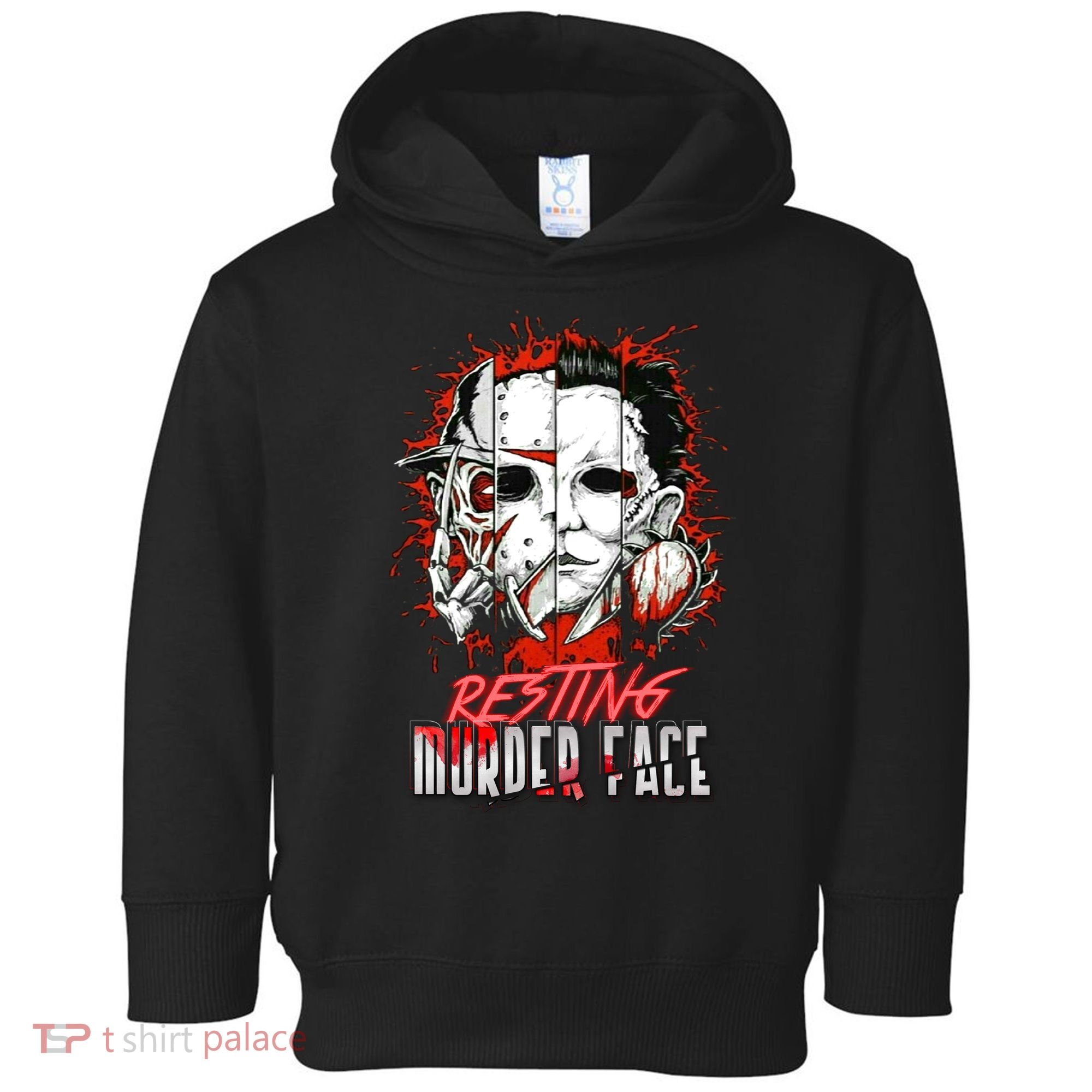 Resting Murder Face Scary Horror Character Halloween Costume Toddler Hoodie