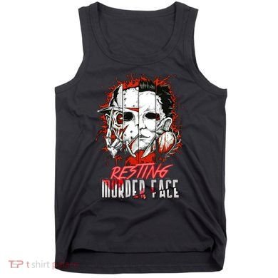 Resting Murder Face Scary Horror Character Halloween Costume Tank Top