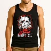 Resting Murder Face Scary Horror Character Halloween Costume Tank Top thumb 3