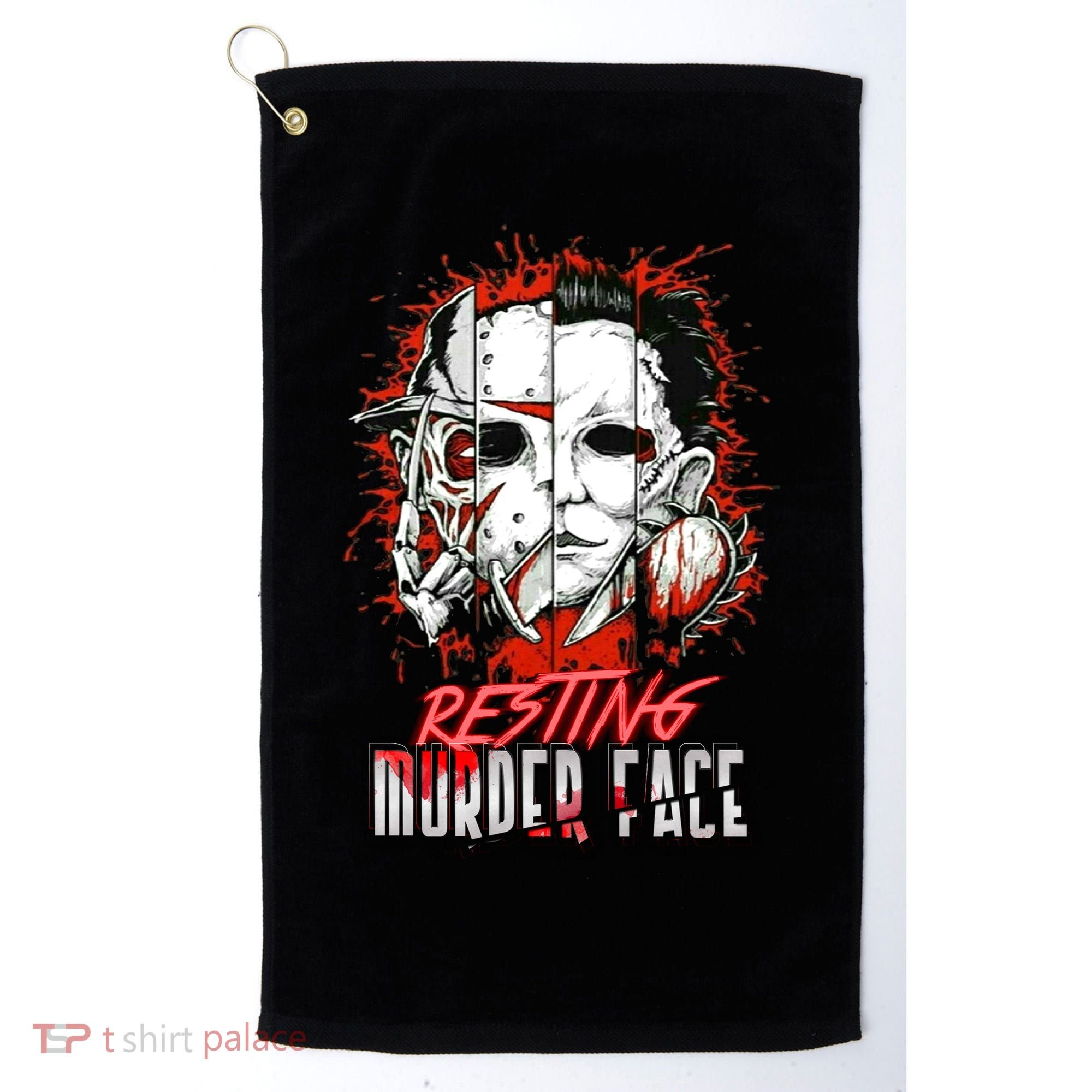 Resting Murder Face Scary Horror Character Halloween Costume Golf Towel