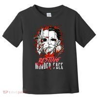 Resting Murder Face Scary Horror Character Halloween Costume Toddler T-Shirt thumb 0