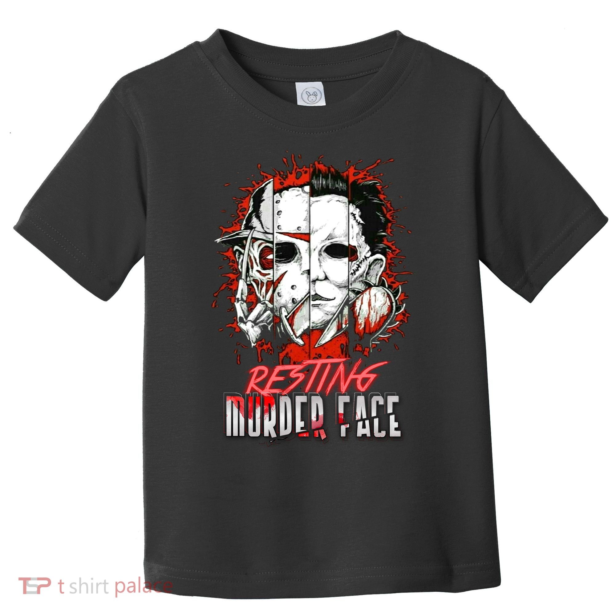 Resting Murder Face Scary Horror Character Halloween Costume Toddler T-Shirt