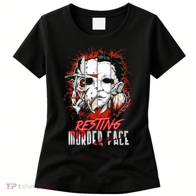 Resting Murder Face Scary Horror Character Halloween Costume Women's T-Shirt