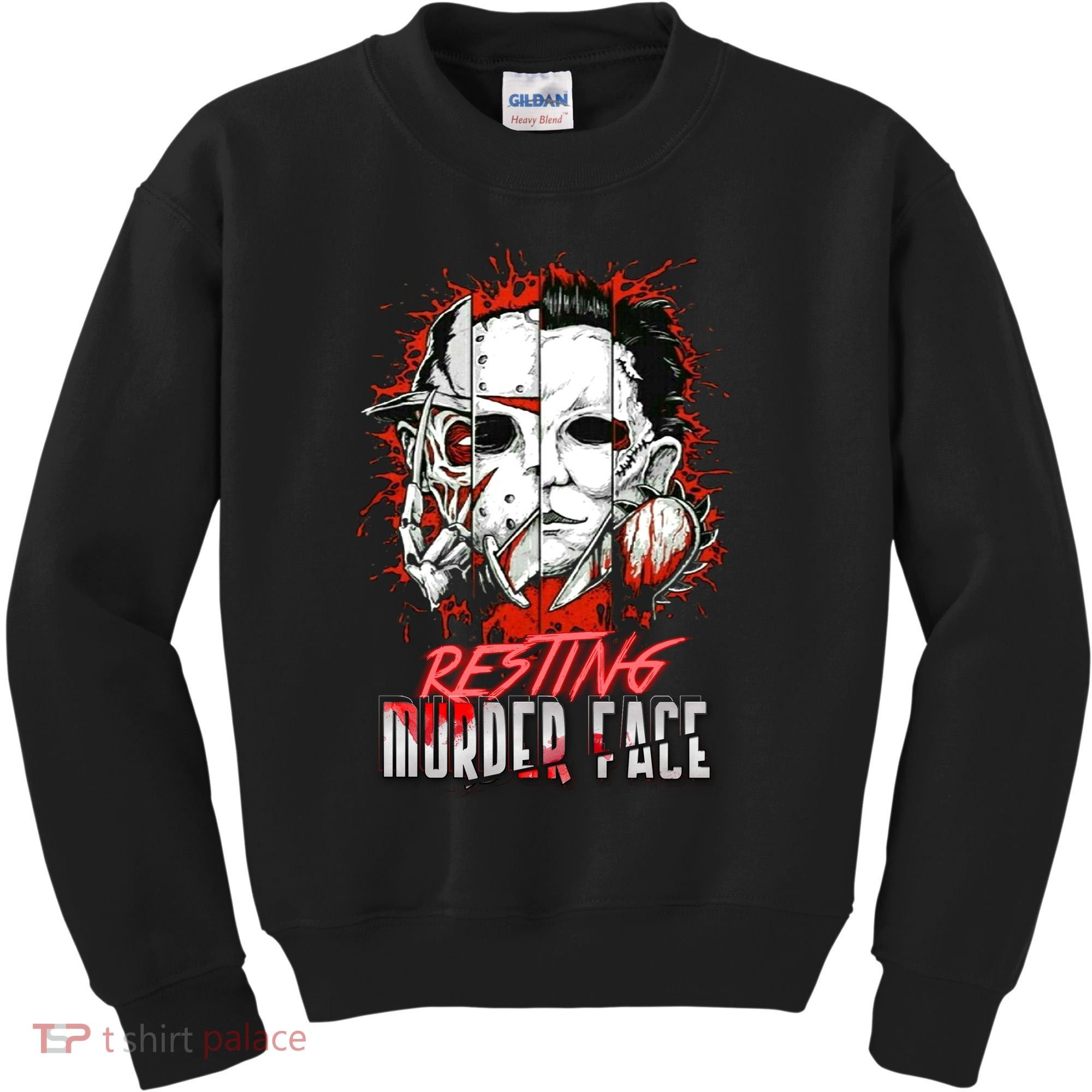 Resting Murder Face Scary Horror Character Halloween Costume Kids Sweatshirt