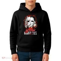 Resting Murder Face Scary Horror Character Halloween Costume Kids Hoodie thumb 4