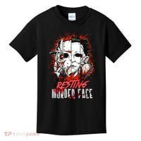 Resting Murder Face Scary Horror Character Halloween Costume Kids T-Shirt thumb 0