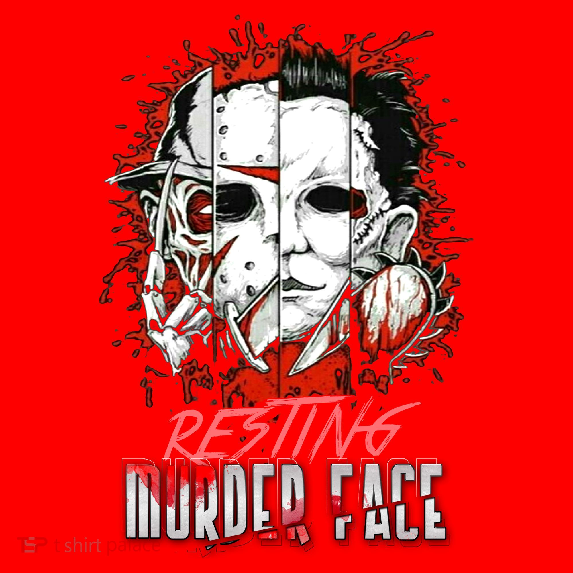 Resting Murder Face Scary Horror Character Halloween Costume Santa Hat
