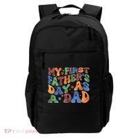Retro My First Fathers Day As A Dad Backpack thumb 0