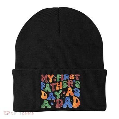 Retro My First Fathers Day As A Dad Beanie