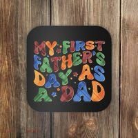 Retro My First Fathers Day As A Dad Coaster thumb 0