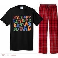 Retro My First Fathers Day As A Dad Pajama Set thumb 0
