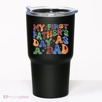 Retro My First Fathers Day As A Dad Tumbler thumb 0