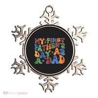 Retro My First Fathers Day As A Dad Ornament thumb 0