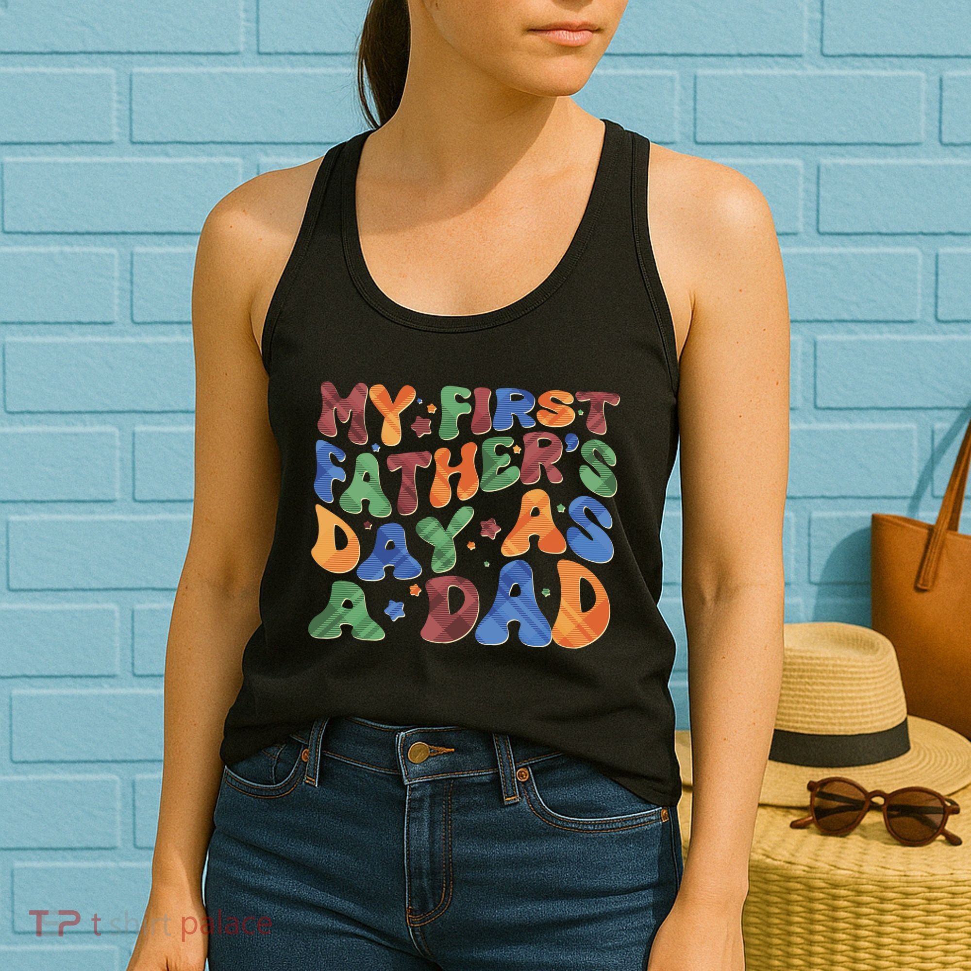 Retro My First Fathers Day As A Dad Women's Tank Top