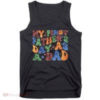 Retro My First Fathers Day As A Dad Tank Top thumb 0