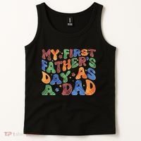 Retro My First Fathers Day As A Dad Tank Top thumb 2