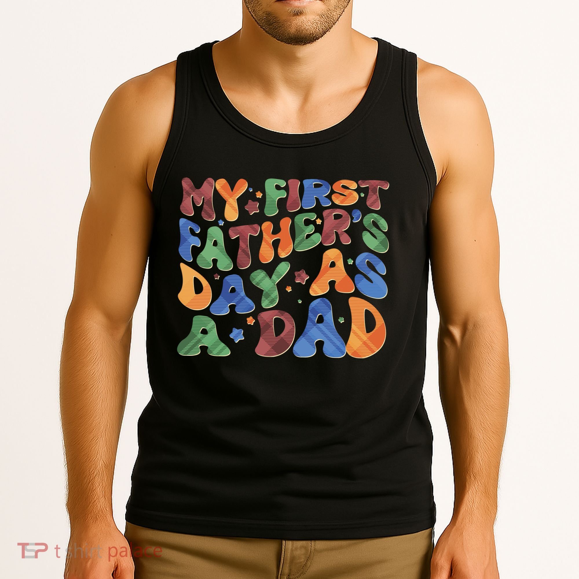 Retro My First Fathers Day As A Dad Tank Top