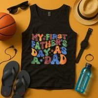 Retro My First Fathers Day As A Dad Tank Top thumb 4