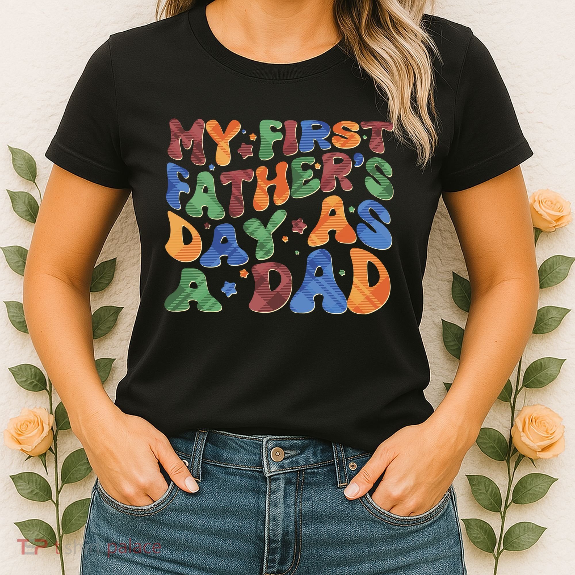 Retro My First Fathers Day As A Dad Women's T-Shirt