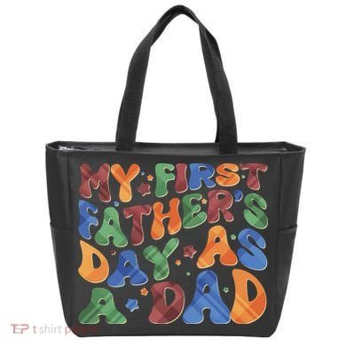 Retro My First Fathers Day As A Dad Tote Bag