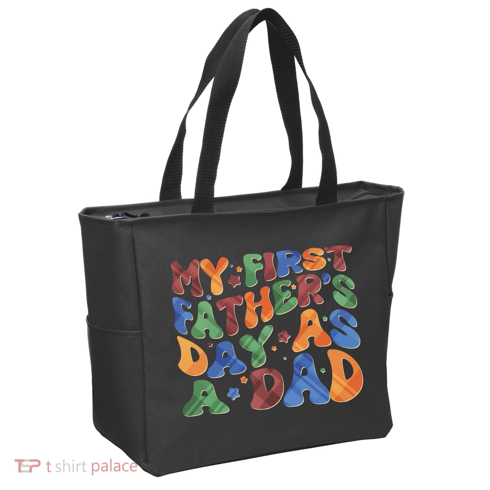 Retro My First Fathers Day As A Dad Tote Bag