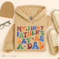 Retro My First Fathers Day As A Dad Hoodie thumb 4