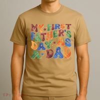Retro My First Fathers Day As A Dad T-Shirt thumb 3