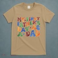 Retro My First Fathers Day As A Dad T-Shirt thumb 5