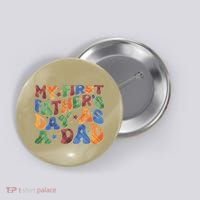 Retro My First Fathers Day As A Dad Button thumb 0