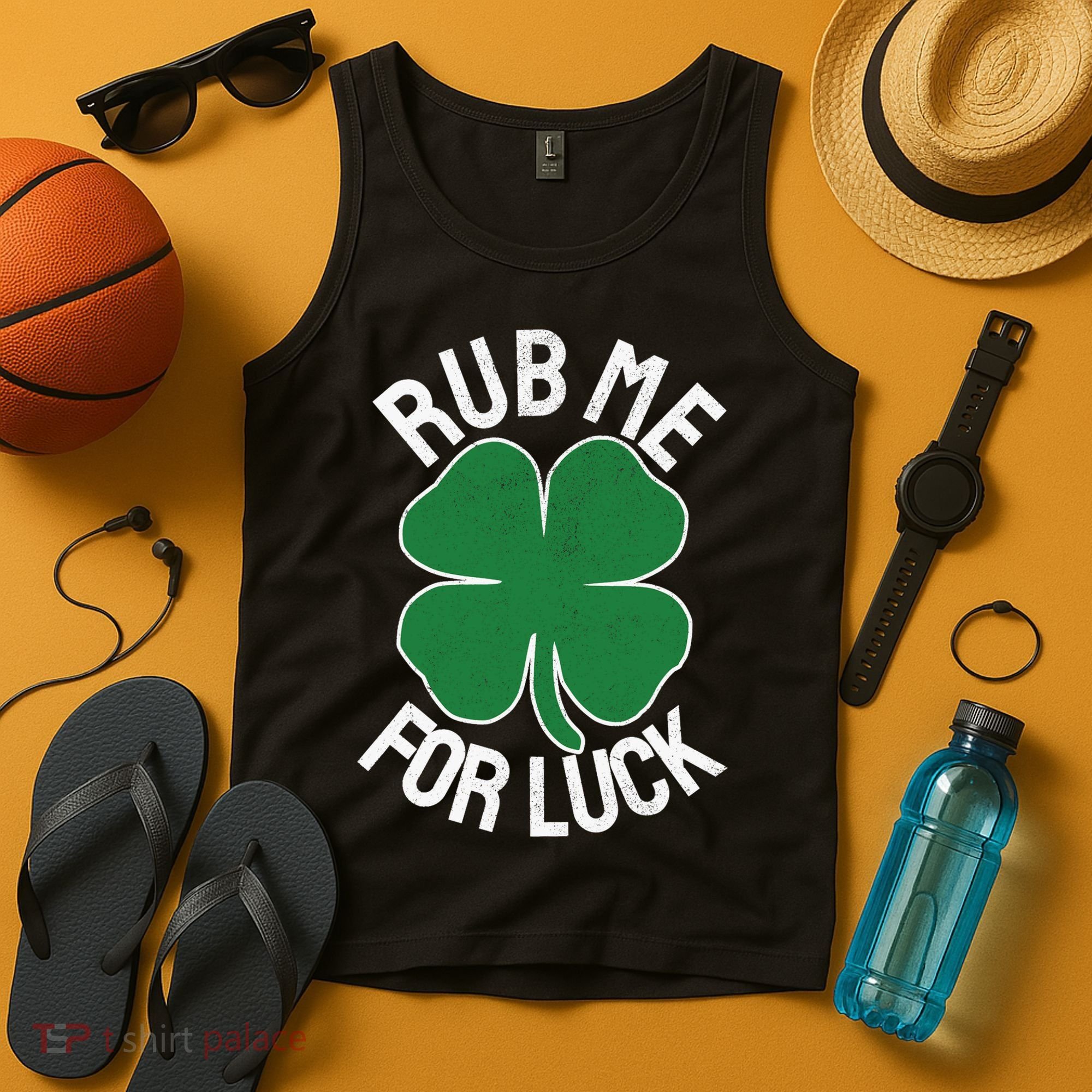 Rub Me For Luck St Patrick's Day Funny Adult Humor Tank Top