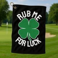 Rub Me For Luck St Patrick's Day Funny Adult Humor Golf Towel thumb 1