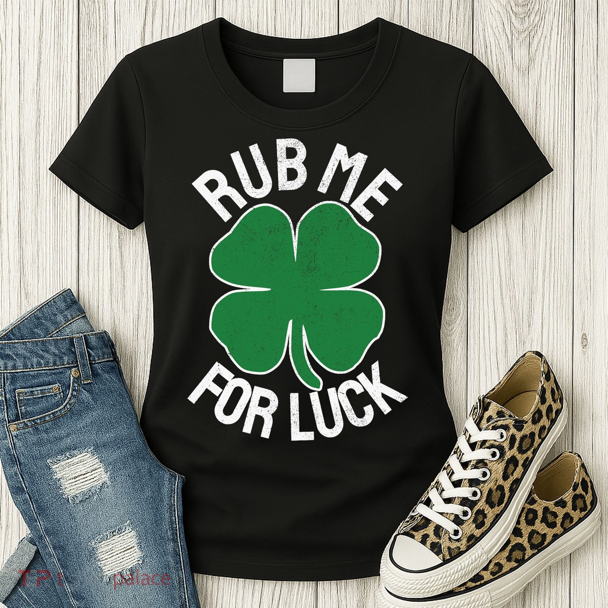 Rub Me For Luck St Patrick's Day Funny Adult Humor Women's T-Shirt