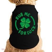 Rub Me For Luck Clover Lucky Symbol Gift Doggie Tank thumb 0