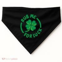 Rub Me For Luck Clover Lucky Symbol Gift USA-Made Doggie Bandana thumb 0