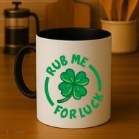 Rub Me For Luck Clover Lucky Symbol Gift Coffee Mug thumb 4