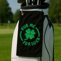 Rub Me For Luck Clover Lucky Symbol Gift Golf Towel thumb 2