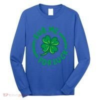 Rub Me For Luck Clover Lucky Symbol Gift Long Sleeve Shirt thumb 0