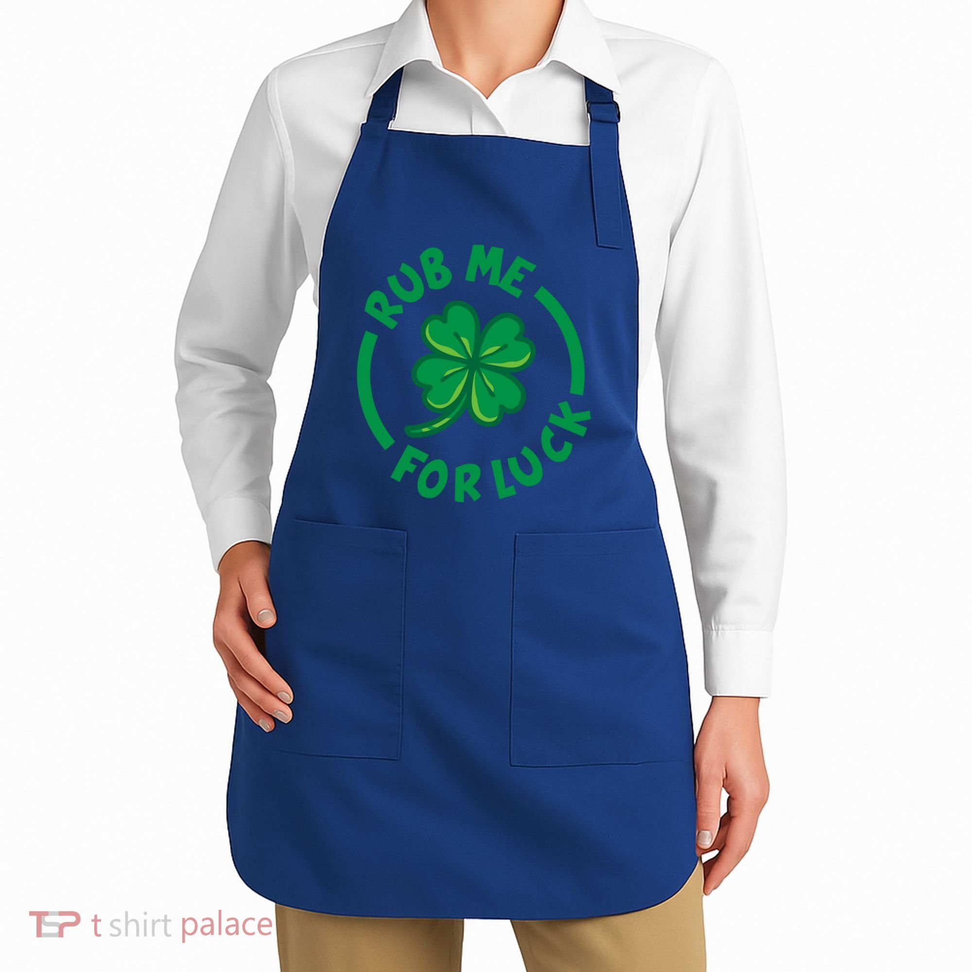 Rub Me For Luck Clover Lucky Symbol Gift Apron