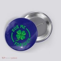 Rub Me For Luck Clover Lucky Symbol Gift Button thumb 0