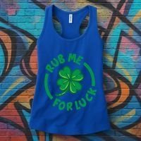 Rub Me For Luck Clover Lucky Symbol Gift Women's Tank Top thumb 3