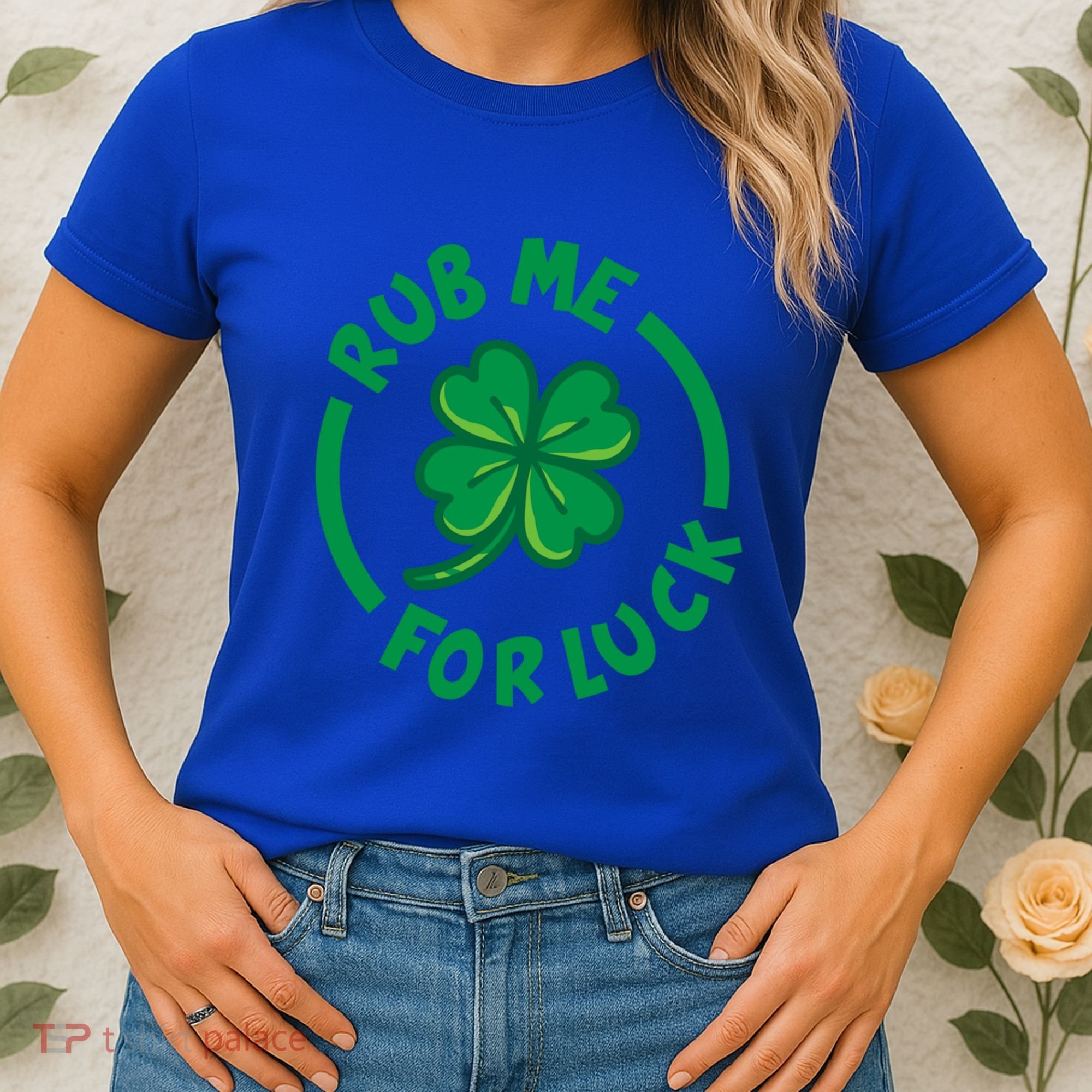 Rub Me For Luck Clover Lucky Symbol Gift Women's T-Shirt