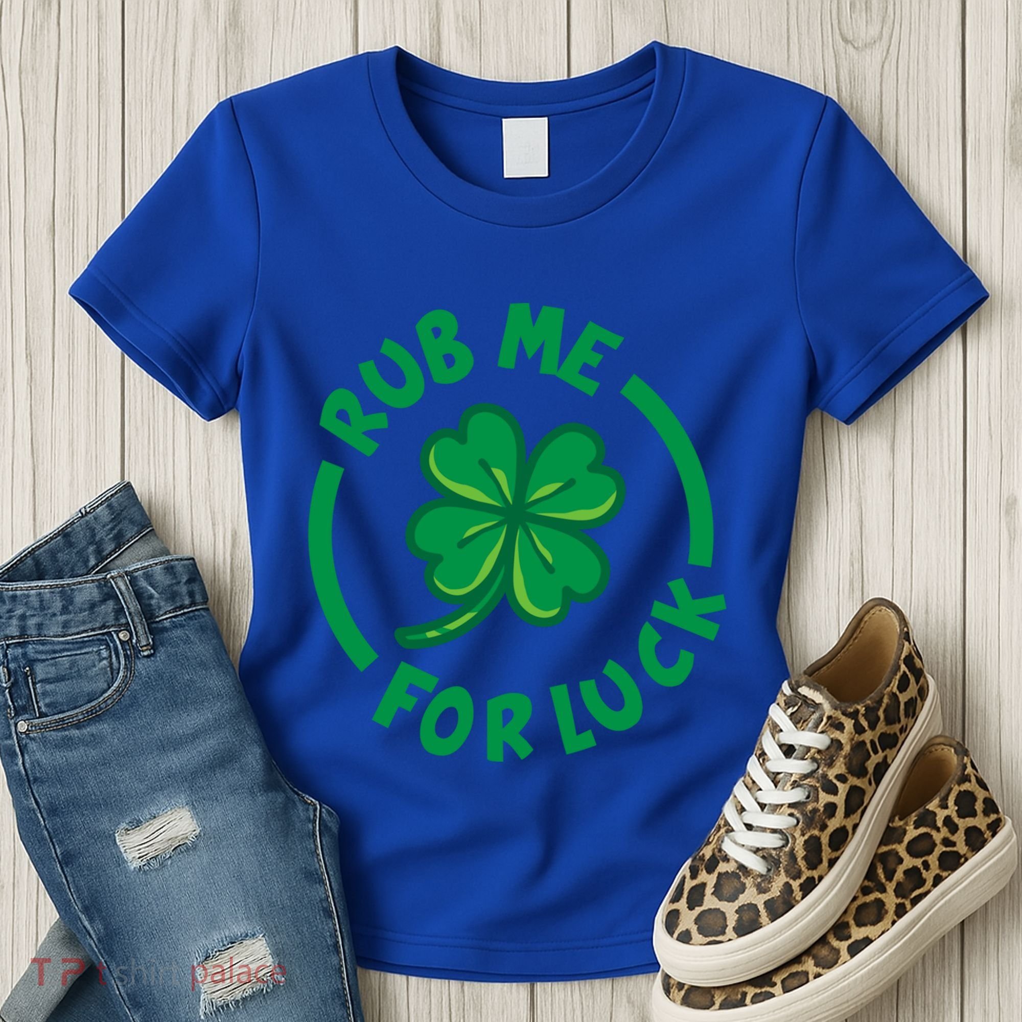 Rub Me For Luck Clover Lucky Symbol Gift Women's T-Shirt