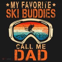 retro My Favorite Ski Buddies Call Me Dad father's day Ornament thumb 1